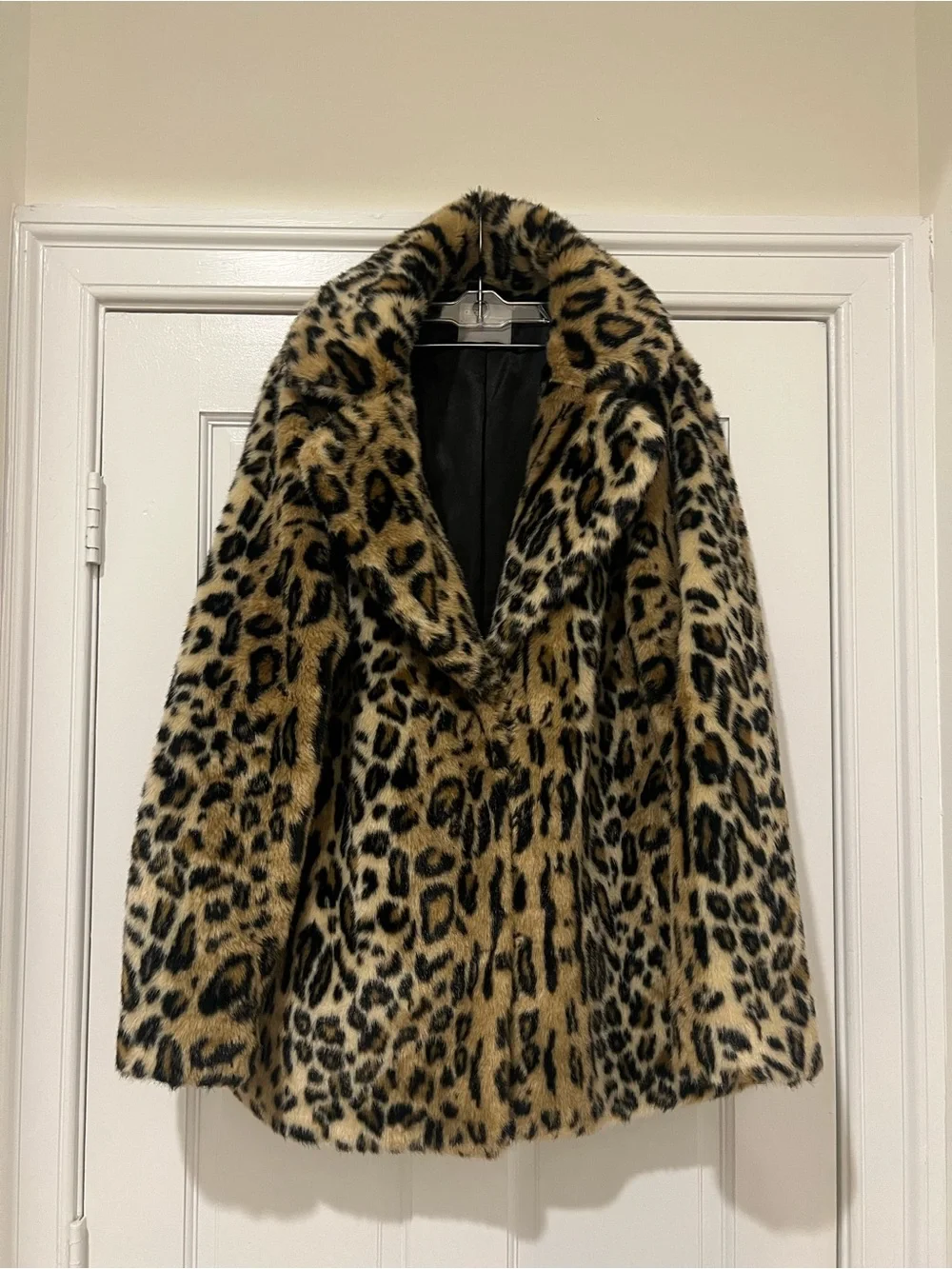 ASOS Women’s Leopard Print Faux Fur Jacket